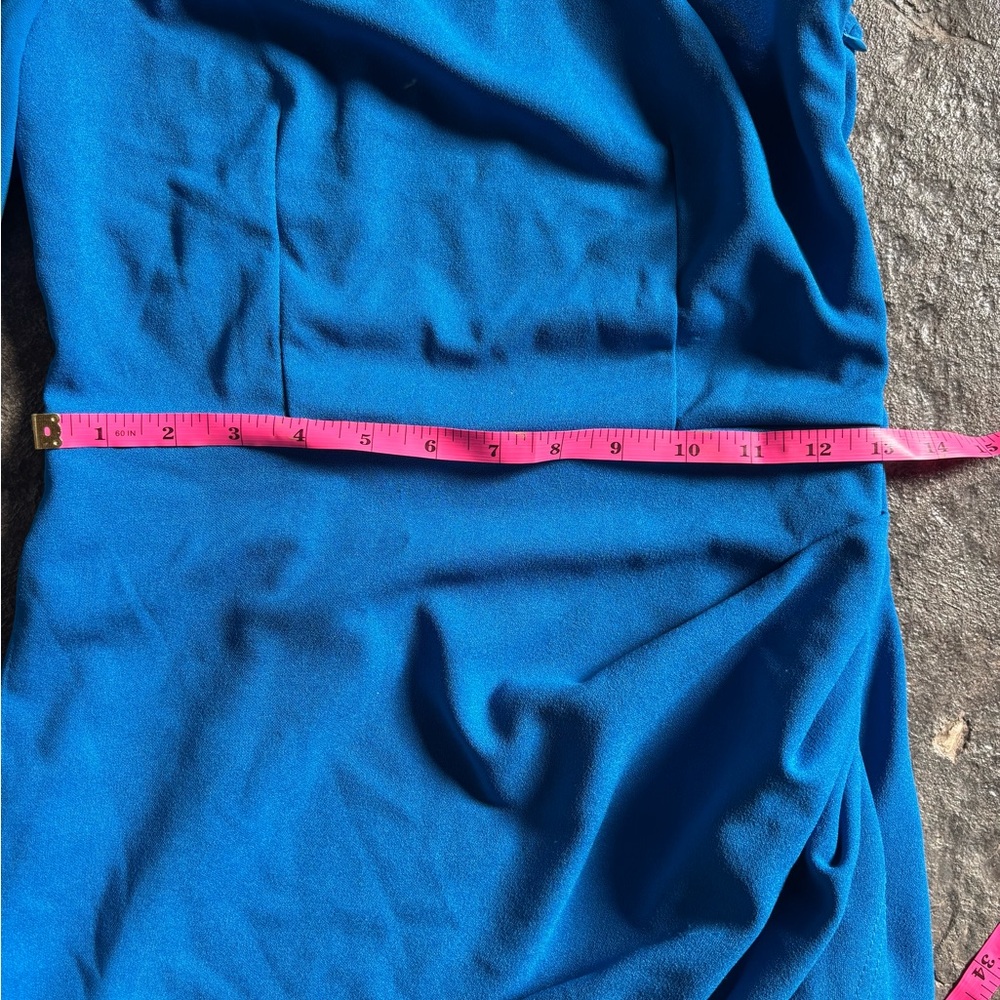 Elegant Blue One-Shoulder Dress - Picture 5 of 6